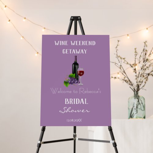 Modern Lilac Lavender Wine Tasting Bridal Shower  Foam Board