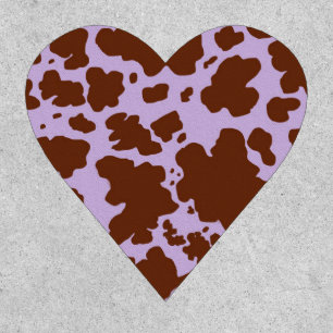 Modern Lilac Purple and Brown Cow Skin Print Patch