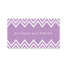 Modern Lilac Purple and White Chevron