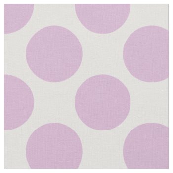 Modern Lilac Purple And White Large Polka Dots Fabric by cardeddesigns at Zazzle