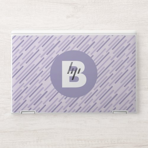 Modern Lilac Purple Diagonal Stripes Monogram HP Laptop Skin