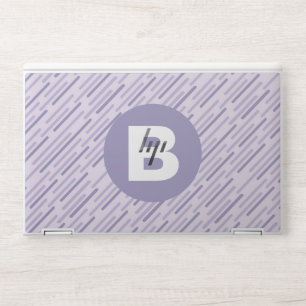 Modern Lilac Purple Diagonal Stripes Monogram HP Laptop Skin