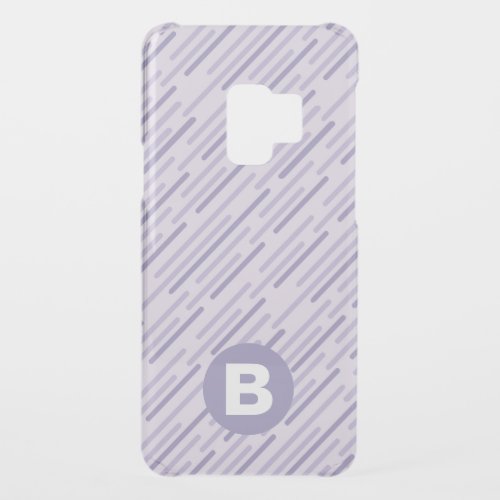 Modern Lilac Purple Diagonal Stripes Monogram Uncommon Samsung Galaxy S9 Case
