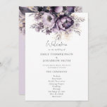 Modern Lilac Purple Florals Wedding Program<br><div class="desc">Modern Lilac Purple Florals Fall Wedding Program.  Beautiful florals in decorate the top on each side in with a set script for Welcome. The rest of the text on both sides can be easily personalised. Also available digitally.</div>