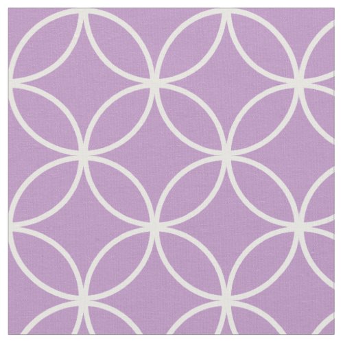 Modern Lilac Purple White Circle Diamond Pattern Fabric