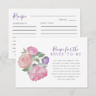 Modern Lilac Watercolor Rose Wedding Details Enclosure Card