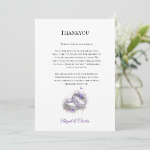 Modern Lillac Wedding thankyou card