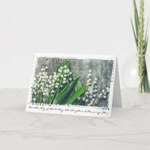 Modern Lily of the Valley Custom Text Easter Holiday Card