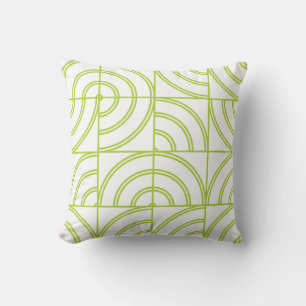 Modern Lime Green Abstract Arch Geometric Throw Pi Pillow