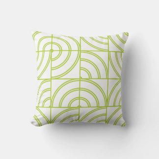 Modern Lime Green Abstract Arch Geometric Throw Pi Pillow