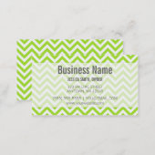 Modern Lime Green and White Chevron Pattern Business Card (Front/Back)
