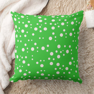 Modern Lime Green and White Decorative Throw Pillow