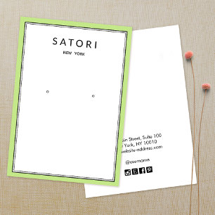 Modern Lime Green Border Earring Jewelry Display