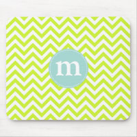 Modern Lime Green Chevron Personalized
