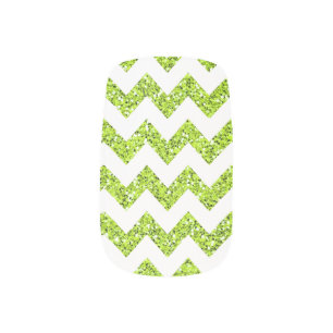 Modern Lime Green Chevron Zig Zag Minx Nail Wraps