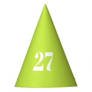 Modern lime green custom number fun birthday party hat