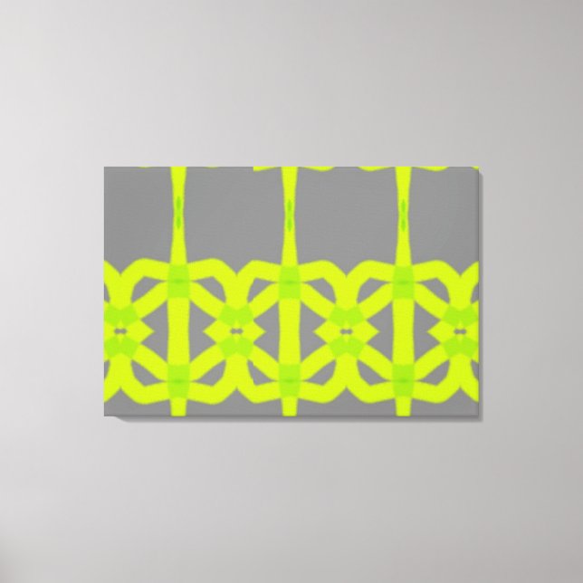 Modern Lime Green Gray Abstract Custom Canvas Art (Front)