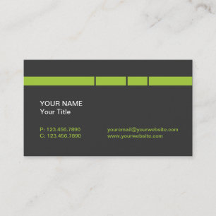 Modern Lime Green/Gray Lines and stripes Business Card