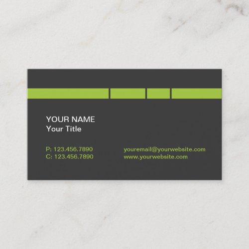 Modern Lime Green/Gray Lines and stripes Business Card Template