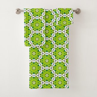 Modern Lime Green Hexagon Geometric Pattern