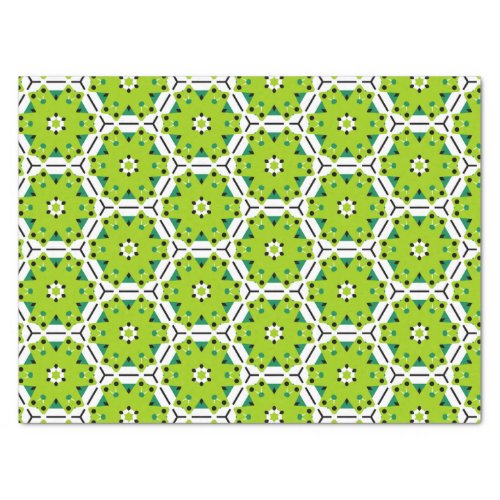 Modern Lime Green Hexagon Geometric Pattern Tissue Paper