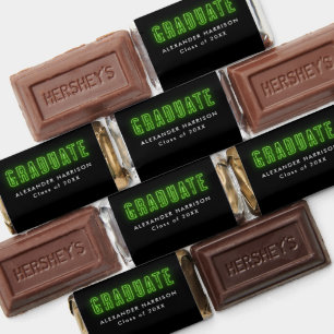 Modern Lime Green Neon Lettering Graduation Hershey's Miniatures