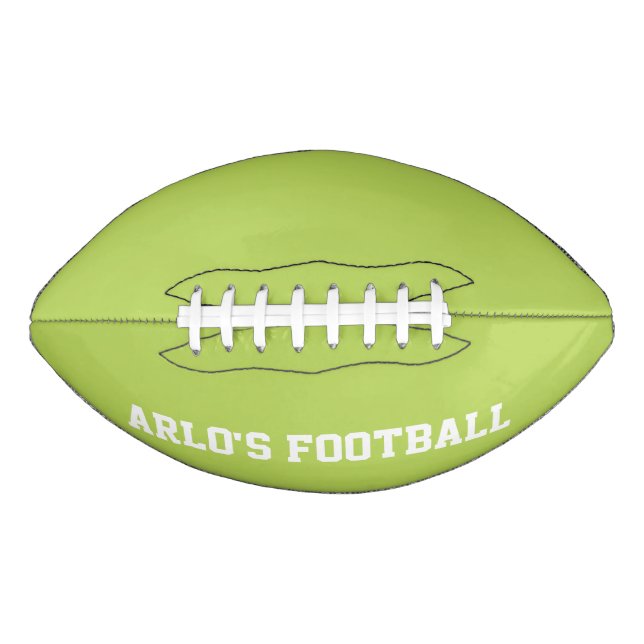 Modern Lime Green Personalized Kid's Football (Front)