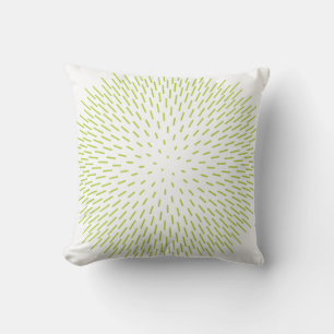 Modern Lime Green Sunburst Dash Abstract Geometric Throw Pillow