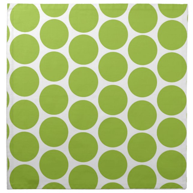 MODERN LIME GREEN, WHITE POLKA DOTS NAPKIN (Front)