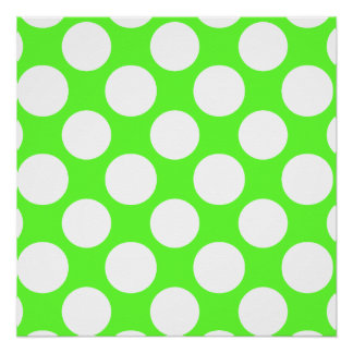 Lime Green Polka Dots Posters | Zazzle
