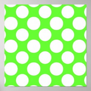 Lime Green Polka Dots Posters & Prints | Zazzle