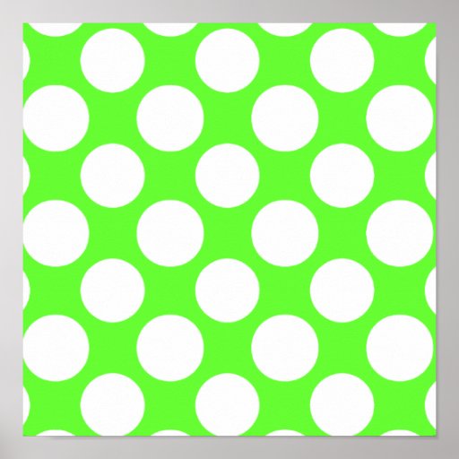 Modern Lime Green White Polka Dots Pattern Print | Zazzle