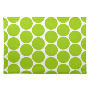 MODERN LIME GREEN, WHITE POLKA DOTS PLACEMAT