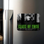 Modern Lime Neon Class of 2025 Photo Graduation Magnet<br><div class="desc">Announce your grad's special achievement with our neon graduation magnets. The modern graduation magnet displays the graduate's horizontal photo with "Class of 2025" in lime green neon lettering. Personalize the photo graduation magnet by adding the graduate's name and school name. The graduation photo magnet is perfect for both high school...</div>