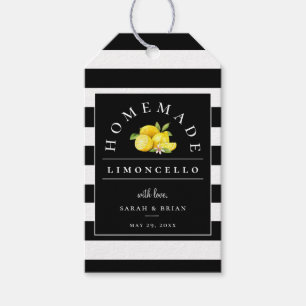 Modern Limoncello Black Stripe Beverage Gift Tags