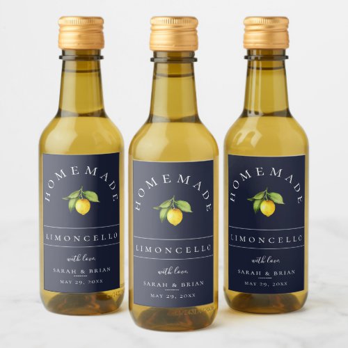 Modern Limoncello Blue Mini Beverage Label