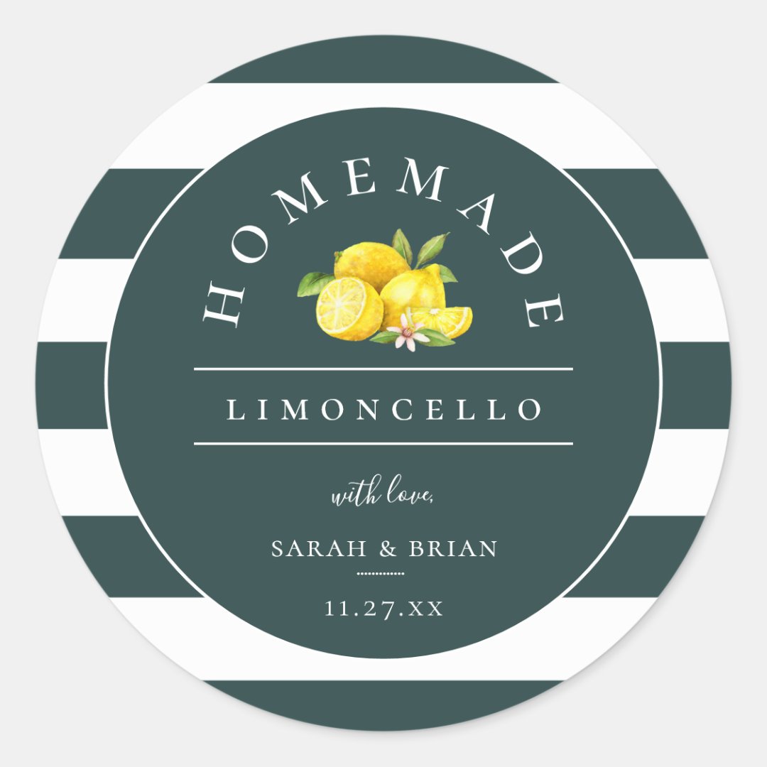 Modern Limoncello Muted Emerald Green Stripe Classic Round Sticker Zazzle