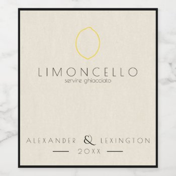 Modern Limoncello Wedding Favor Bottle Label | by hungaricanprincess at Zazzle