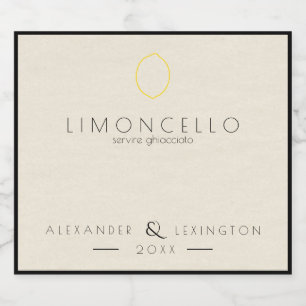 Modern Limoncello Wedding Favor Small Bottle Beer Bottle Label