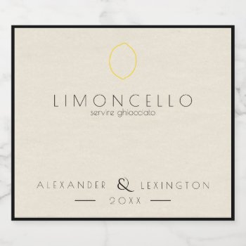 Modern Limoncello Wedding Favor Small Bottle | Beer Bottle Label by hungaricanprincess at Zazzle