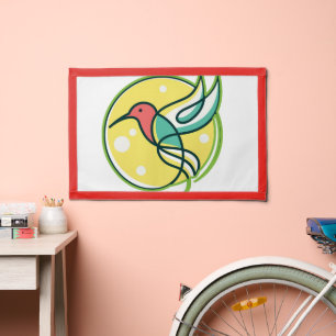Modern Line Art Bird Pennant