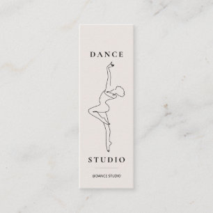 Modern Line Art  Dance Studio Illustration Mini Business Card