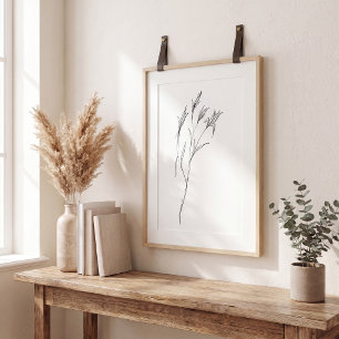  Modern line art flower elegant stylish aesthetic  Poster