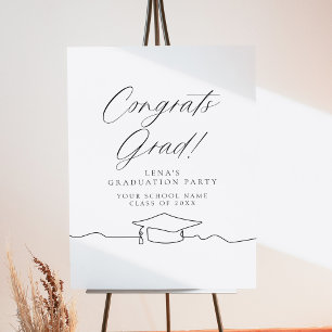 Modern Line Art Graduation Welcome Foam Board