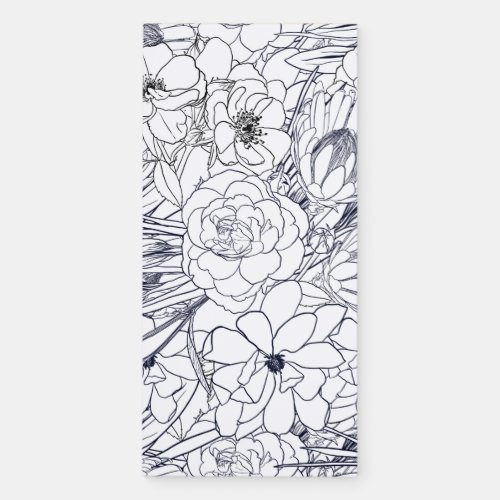 Modern Line Art Hand Drawn Floral Girly Design Magnetic Notepad