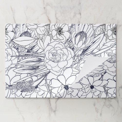 Modern Line Art Hand Drawn Floral Girly Design Paper Pad