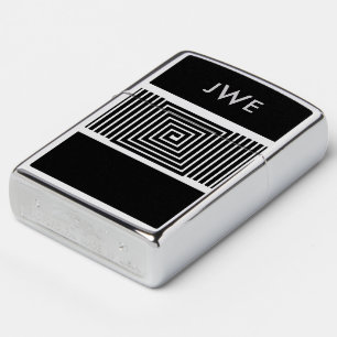 Modern Line Art - Monogram Initial Zippo Lighter