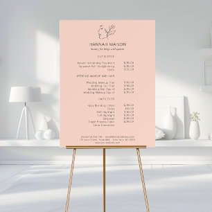 Modern, Line Art, Woman, Leafy, Salon, Pricelist Foam Board