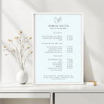 Modern, Line Art, Woman, Leafy, Salon, Pricelist Poster<br><div class="desc">Modern,  Line Art,  Woman,  Leafy,  Salon,  White Pricelist Poster.</div>