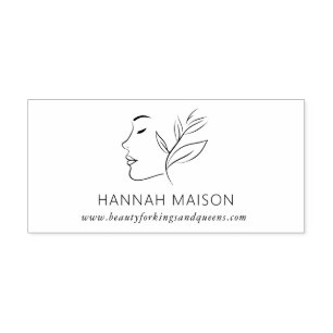 Modern, Line Art, Woman, Leafy, Salon, Rubber Stamp